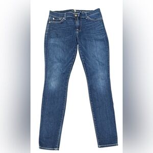 7 For All Mankind Skinny Jeans in Dark Blue Wash